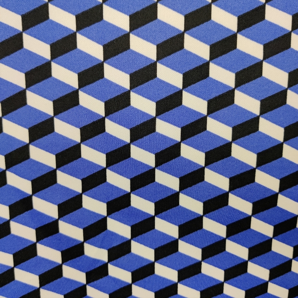 NYCC Geometric Blue and Black Pencil Skirt - Picture 3 of 4